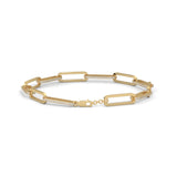 Lab-Grown Diamond Pavé Elongated Link Bracelet in Yellow Gold