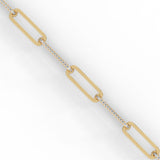 Lab-Grown Diamond Pavé Elongated Link Bracelet in Yellow Gold