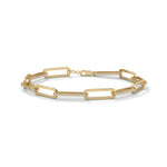 Lab-Grown Diamond Pavé Elongated Link Bracelet in Yellow Gold