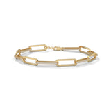 Lab-Grown Diamond Pavé Elongated Link Bracelet in Yellow Gold