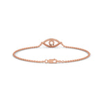 Lab-Grown Diamond Pavé Evil Eye Bracelet in Rose Gold