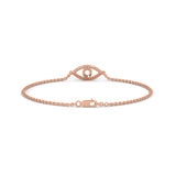 Lab-Grown Diamond Pavé Evil Eye Bracelet in Rose Gold