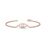 Lab-Grown Diamond Pavé Evil Eye Bracelet in Rose Gold