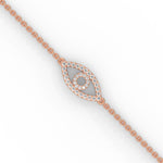 Lab-Grown Diamond Pavé Evil Eye Bracelet in Rose Gold