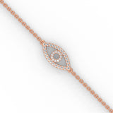 Lab-Grown Diamond Pavé Evil Eye Bracelet in Rose Gold