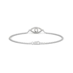 Lab-Grown Diamond Pavé Evil Eye Bracelet in White Gold