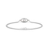 Lab-Grown Diamond Pavé Evil Eye Bracelet in White Gold