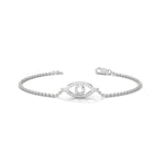 Lab-Grown Diamond Pavé Evil Eye Bracelet in White Gold