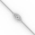Lab-Grown Diamond Pavé Evil Eye Bracelet in White Gold