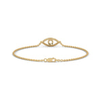 Lab-Grown Diamond Pavé Evil Eye Bracelet in Yellow Gold