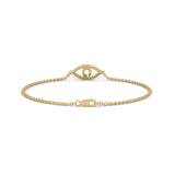 Lab-Grown Diamond Pavé Evil Eye Bracelet in Yellow Gold