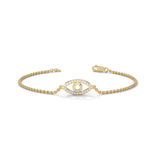 Lab-Grown Diamond Pavé Evil Eye Bracelet in Yellow Gold
