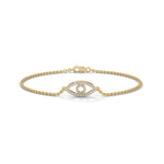 Lab-Grown Diamond Pavé Evil Eye Bracelet in Yellow Gold