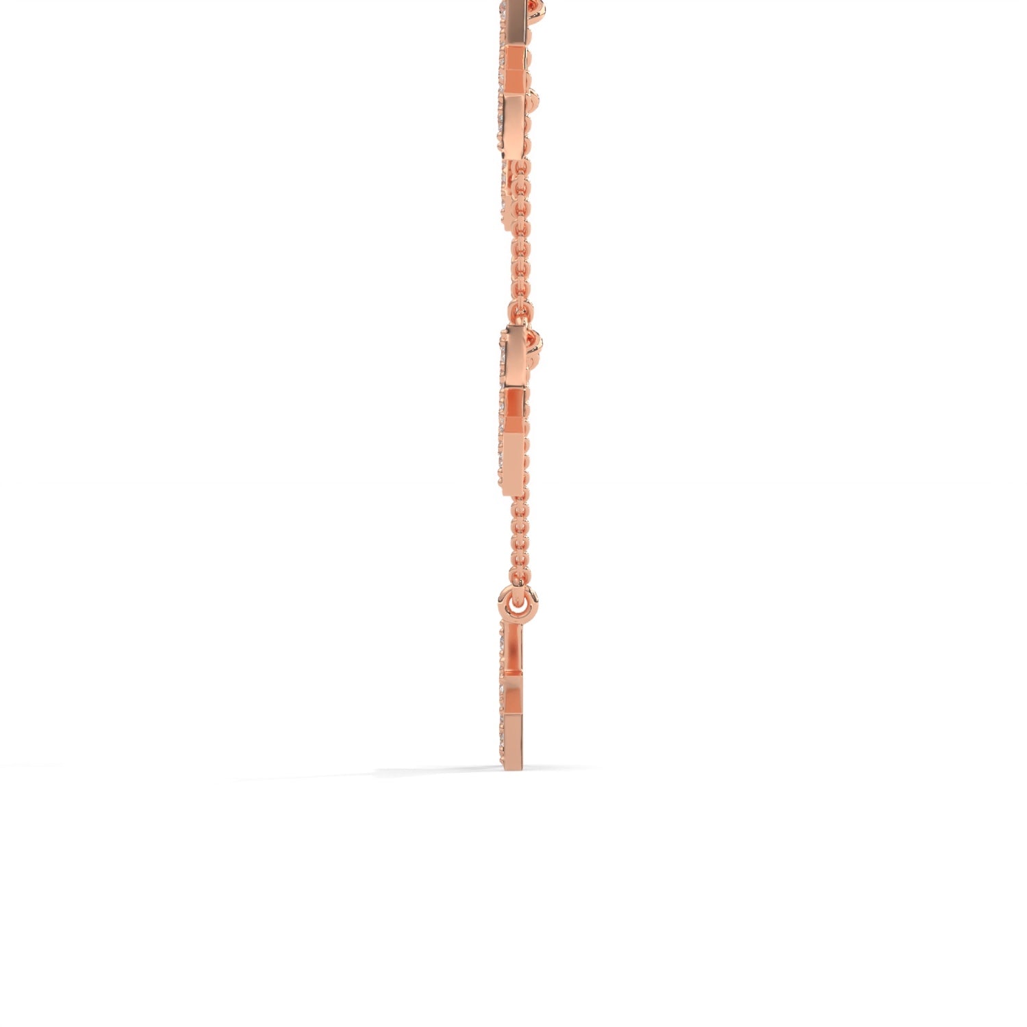 Lab-Grown Diamond Pavé Five-Star Necklace in Rose Gold