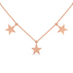 Lab-Grown Diamond Pavé Five-Star Necklace in Rose Gold