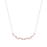 Lab-Grown Diamond Pavé Geometric Bar Pendant in Rose Gold