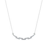 Lab-Grown Diamond Pavé Geometric Bar Pendant in White Gold