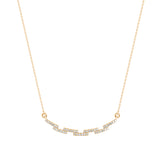 Lab-Grown Diamond Pavé Geometric Bar Pendant in Yellow Gold