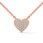 Lab-Grown Diamond Pavé Heart Pendant in Rose Gold