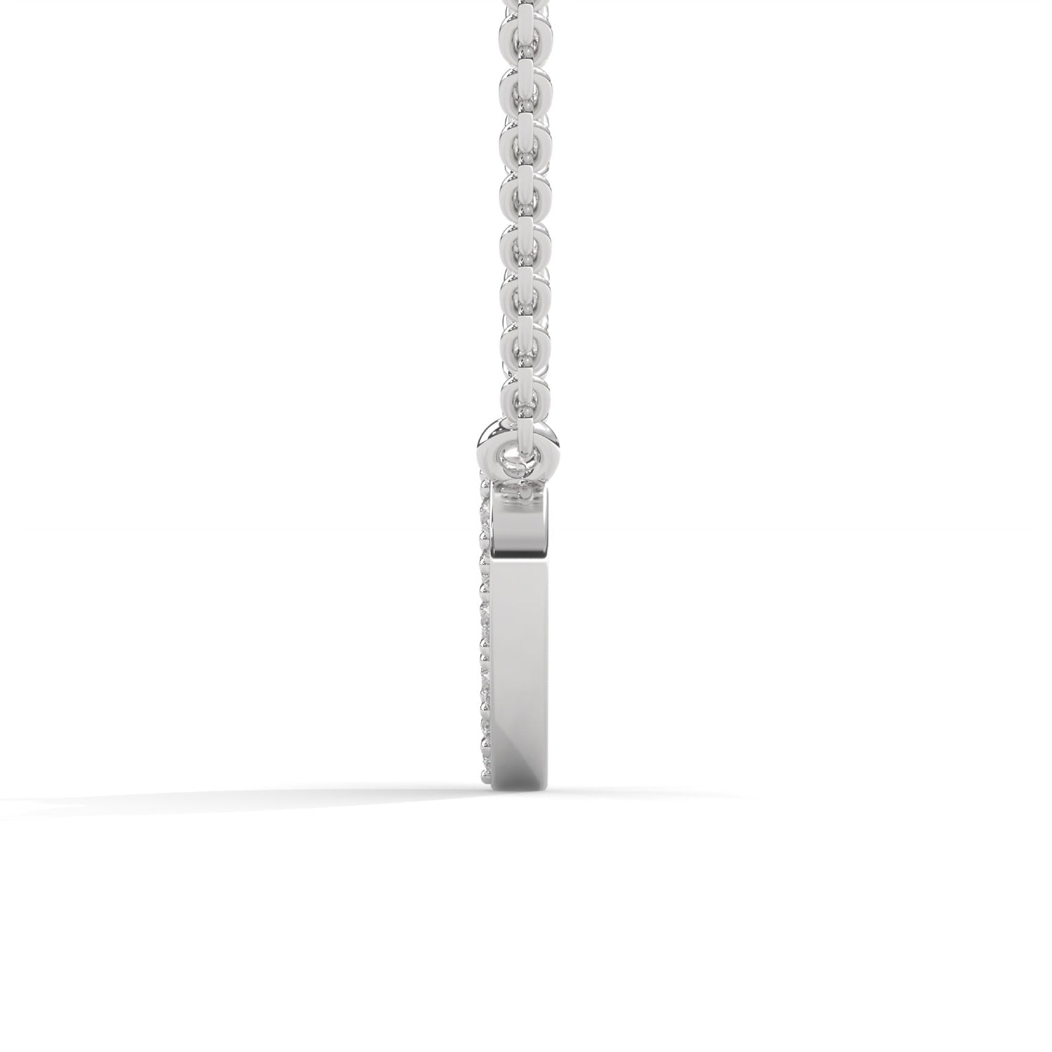 Lab-Grown Diamond Pavé Heart Pendant in White Gold