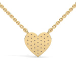 Lab-Grown Diamond Pavé Heart Pendant in Yellow Gold