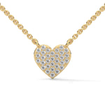 Lab-Grown Diamond Pavé Heart Pendant in Yellow Gold