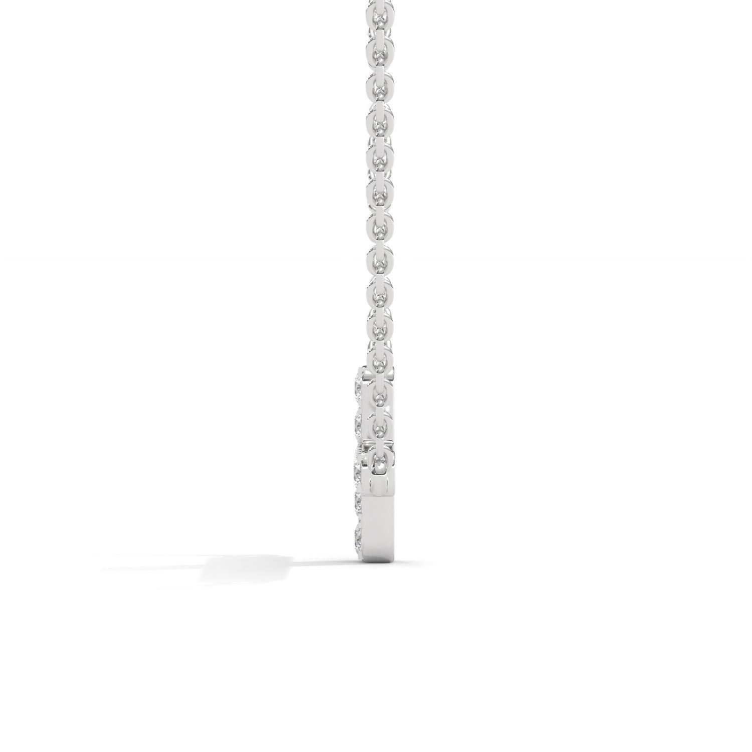 Lab-Grown Diamond Pavé Horizontal Cross Pendant in White Gold