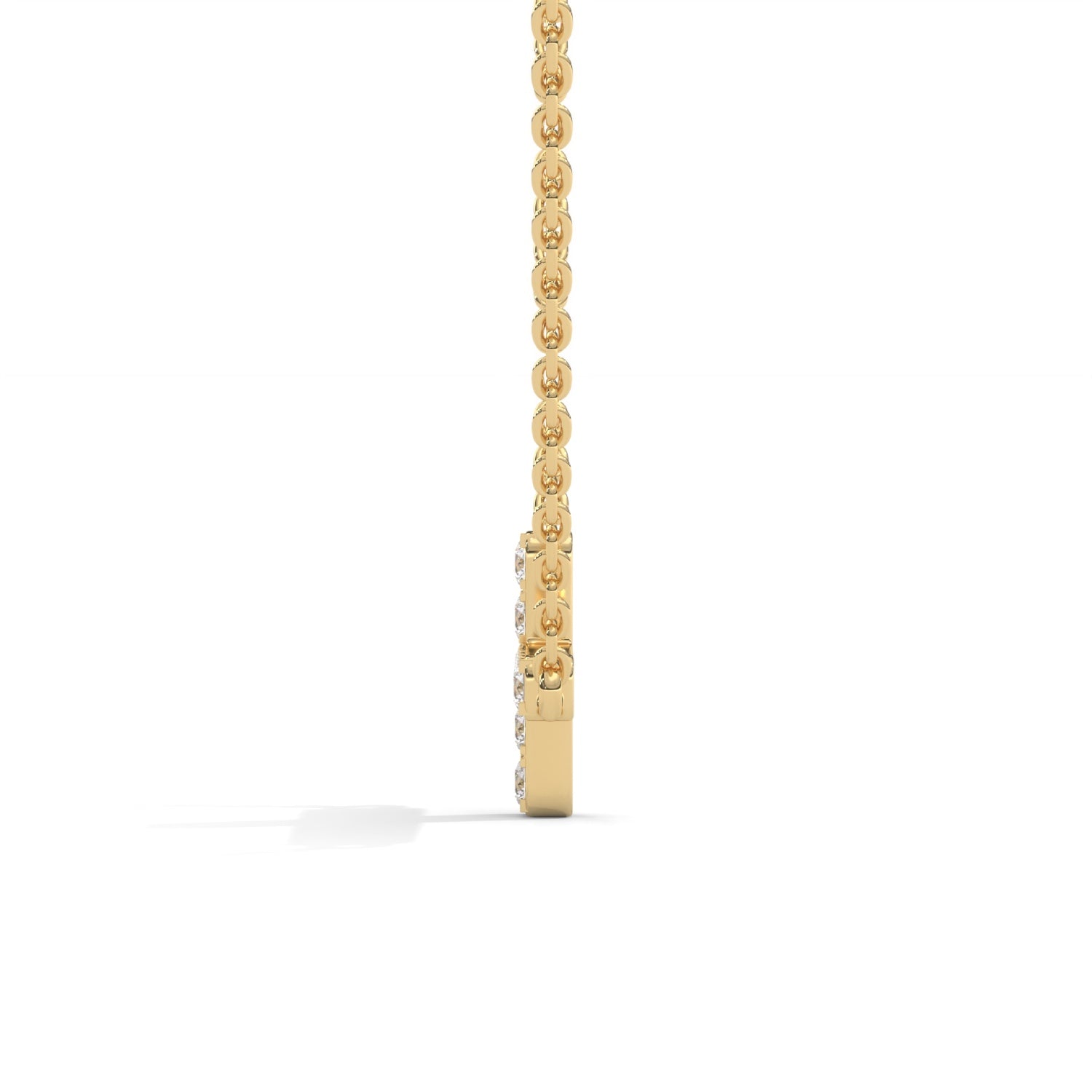 Lab-Grown Diamond Pavé Horizontal Cross Pendant in Yellow Gold