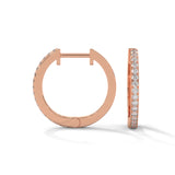 Lab-Grown Diamond Pavé Huggie Hoop Earrings in Rose Gold