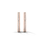 Lab-Grown Diamond Pavé Huggie Hoop Earrings in Rose Gold