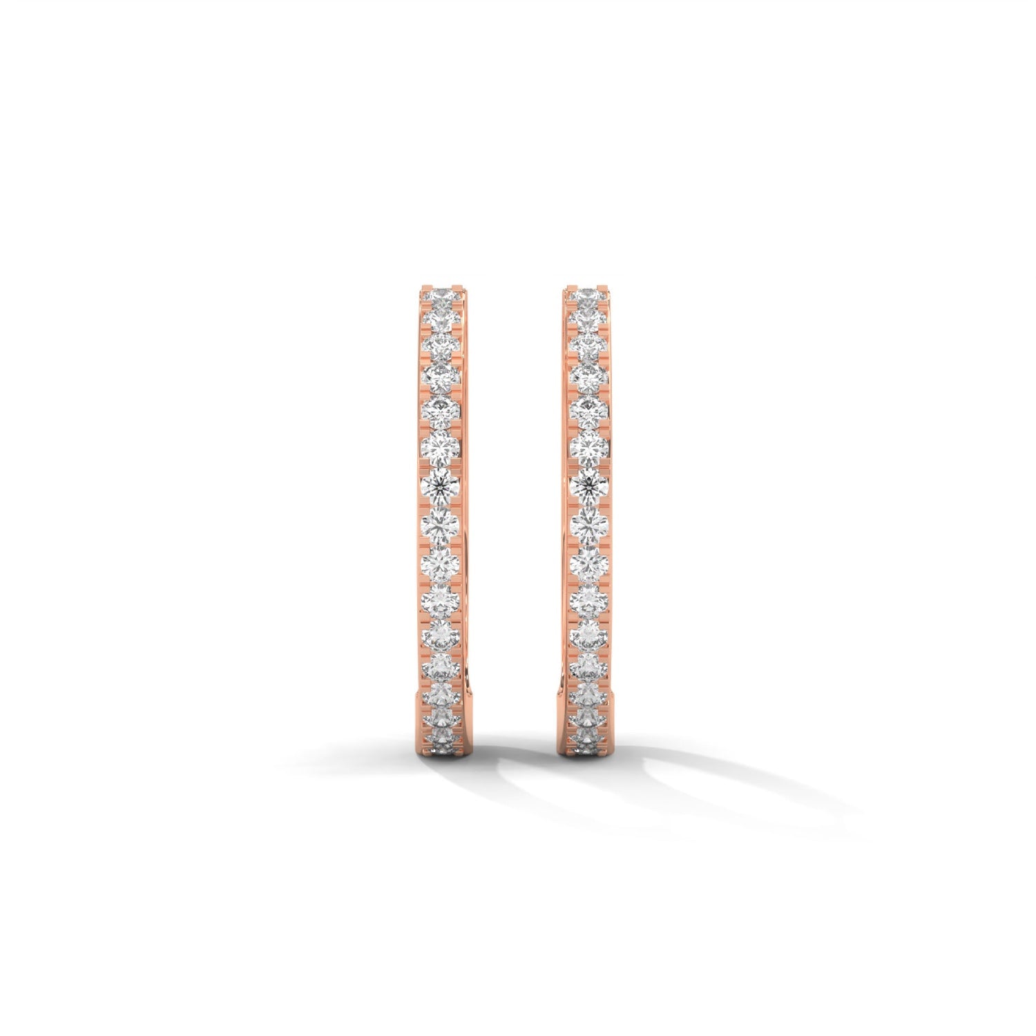 Lab-Grown Diamond Pavé Huggie Hoop Earrings in Rose Gold
