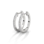Lab-Grown Diamond Pavé Huggie Hoop Earrings in White Gold
