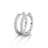 Lab-Grown Diamond Pavé Huggie Hoop Earrings in White Gold