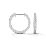 Lab-Grown Diamond Pavé Huggie Hoop Earrings in White Gold