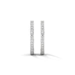 Lab-Grown Diamond Pavé Huggie Hoop Earrings in White Gold