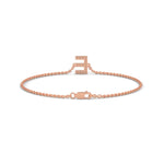 Lab-Grown Diamond Pavé Initial Bracelet in Rose Gold
