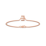 Lab-Grown Diamond Pavé Initial Bracelet in Rose Gold