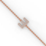 Lab-Grown Diamond Pavé Initial Bracelet in Rose Gold