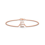 Lab-Grown Diamond Pavé Initial Bracelet in Rose Gold