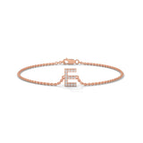 Lab-Grown Diamond Pavé Initial Bracelet in Rose Gold