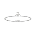 Lab-Grown Diamond Pavé Initial Bracelet in White Gold