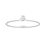 Lab-Grown Diamond Pavé Initial Bracelet in White Gold