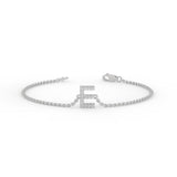 Lab-Grown Diamond Pavé Initial Bracelet in White Gold
