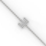 Lab-Grown Diamond Pavé Initial Bracelet in White Gold