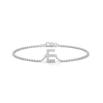 Lab-Grown Diamond Pavé Initial Bracelet in White Gold