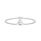 Lab-Grown Diamond Pavé Initial Bracelet in White Gold