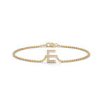 Lab-Grown Diamond Pavé Initial Bracelet in Yellow Gold