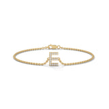 Lab-Grown Diamond Pavé Initial Bracelet in Yellow Gold