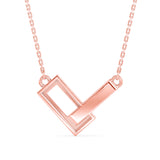 Lab-Grown Diamond Pavé Interlocking Geometric Pendant in Rose Gold