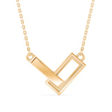 Lab-Grown Diamond Pavé Interlocking Geometric Pendant in Yellow Gold